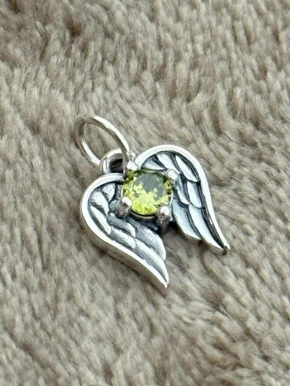 Angel Wings Birthstone Charm-Garnet